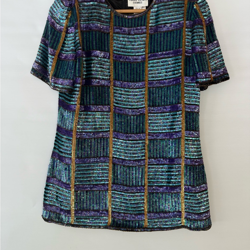 Jan Leslie Blue and Purple Striped Tee